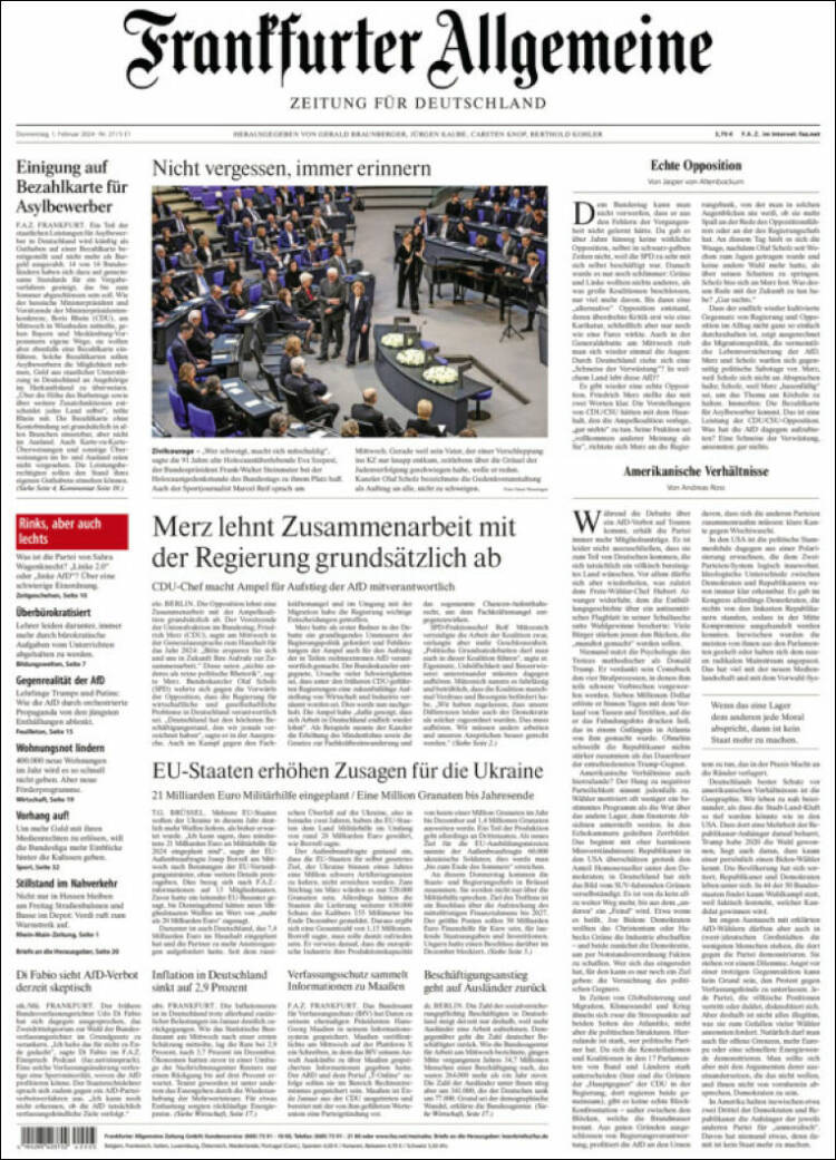 Newspaper Frankfurter Allgemeine (Germany). Newspapers in Germany ...