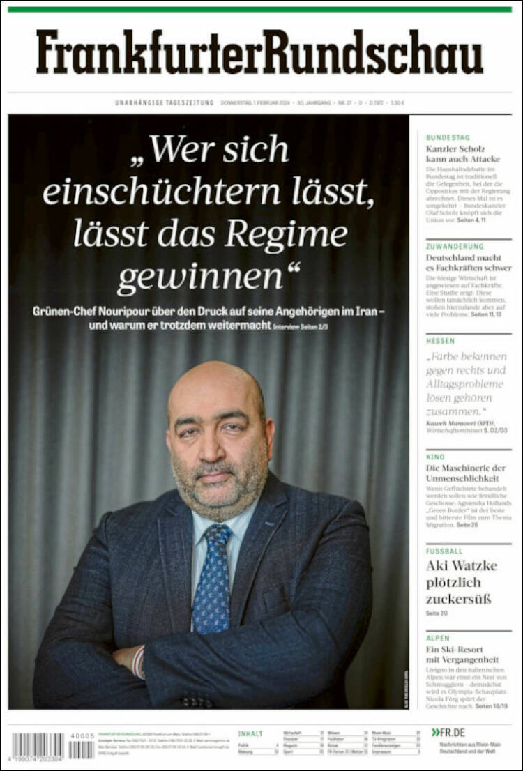 Portada de Frankfurter Rundschau (Alemania)