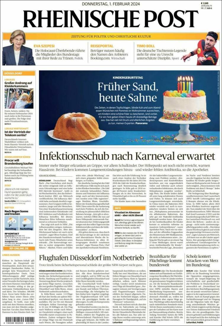 Portada de Rheinische Post (Alemania)