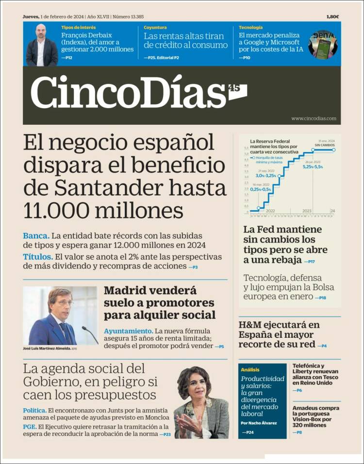 Portada de Cinco Días (Espa&ntilde;a)