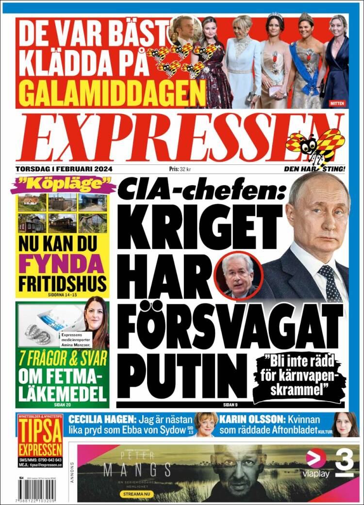 Portada de Expressen (Suecia)