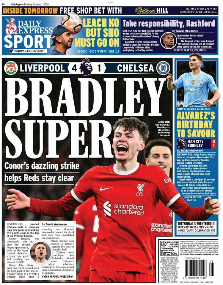 Portada de Express Sport (Reino Unido)