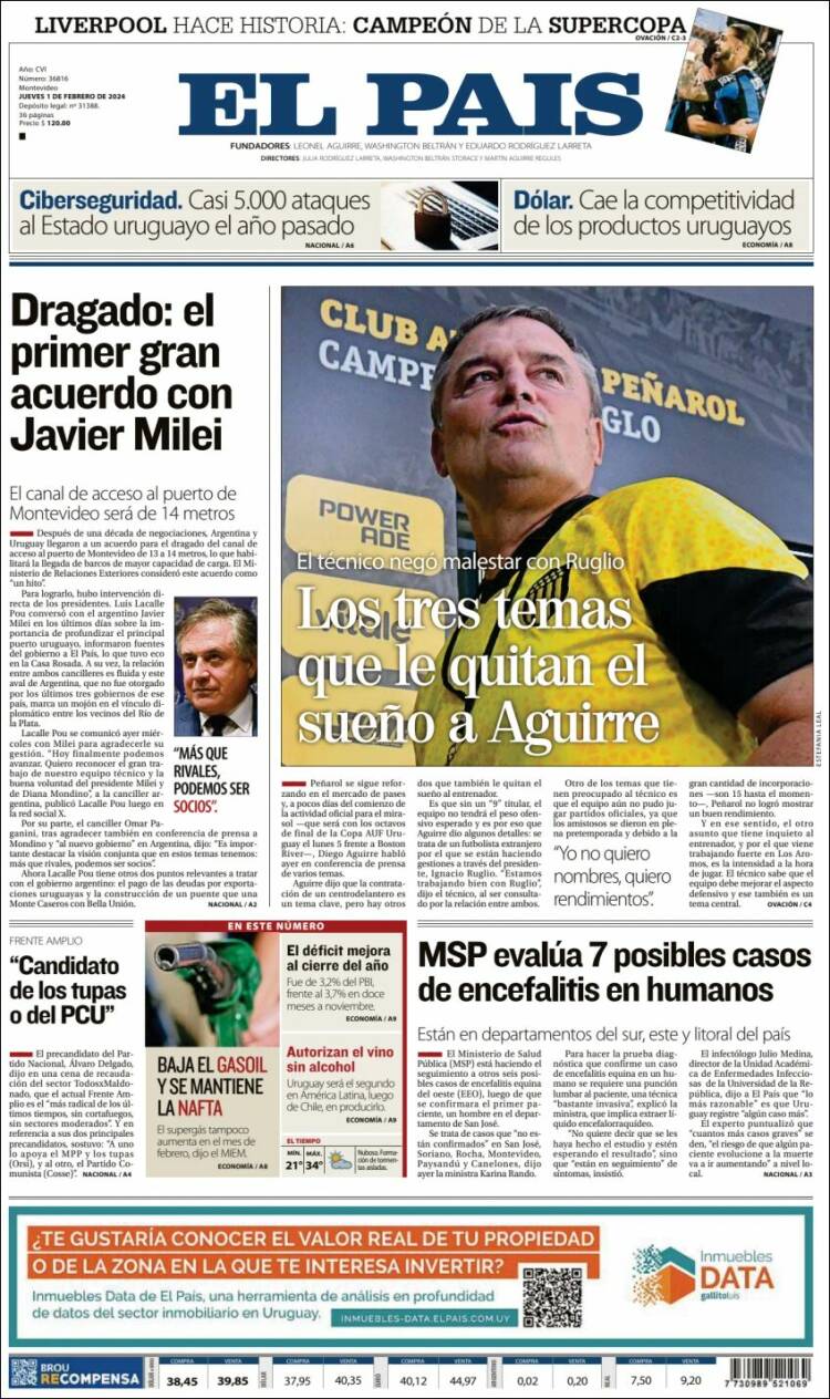 Portada de El País (Uruguay)