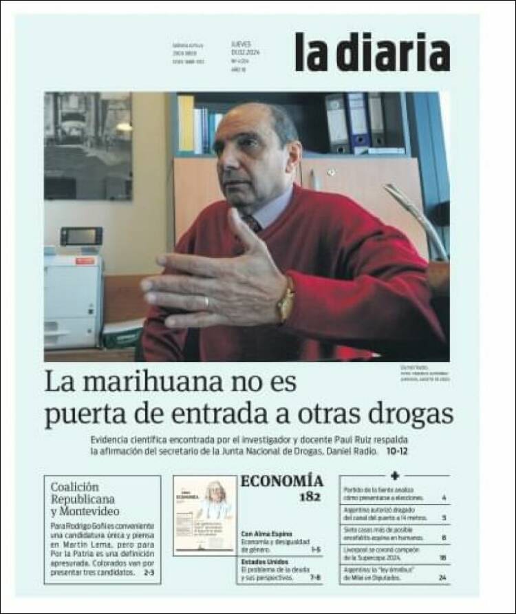 Portada de La Diaria (Uruguay)