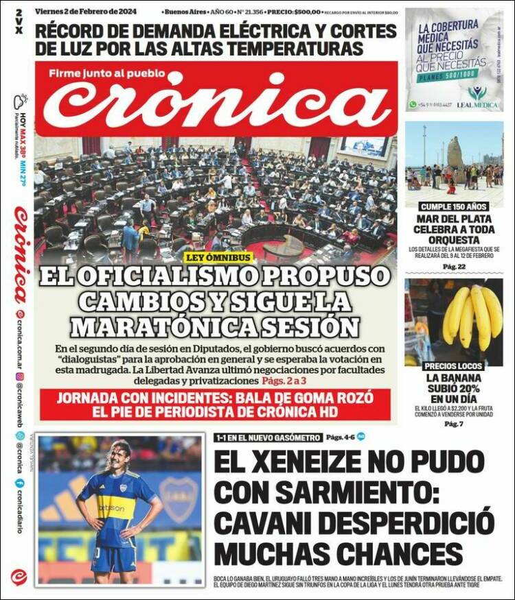 Portada de Diario El Libertador (Argentina)