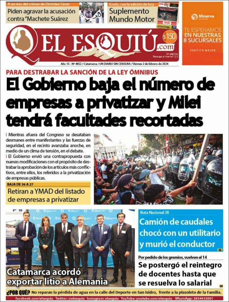 Portada de El Esquiu (Argentina)
