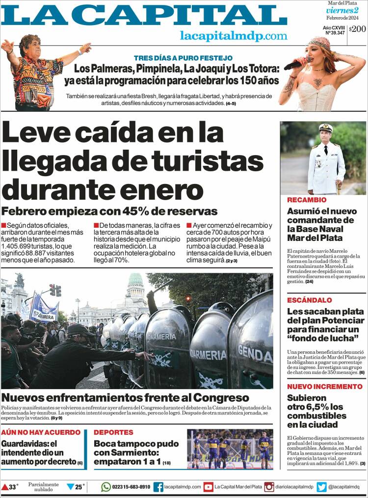 Portada de Diario La Capital - Mar del Plata (Argentina)