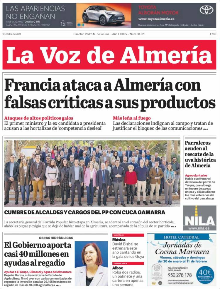 Portada de La Voz de Almería (España)