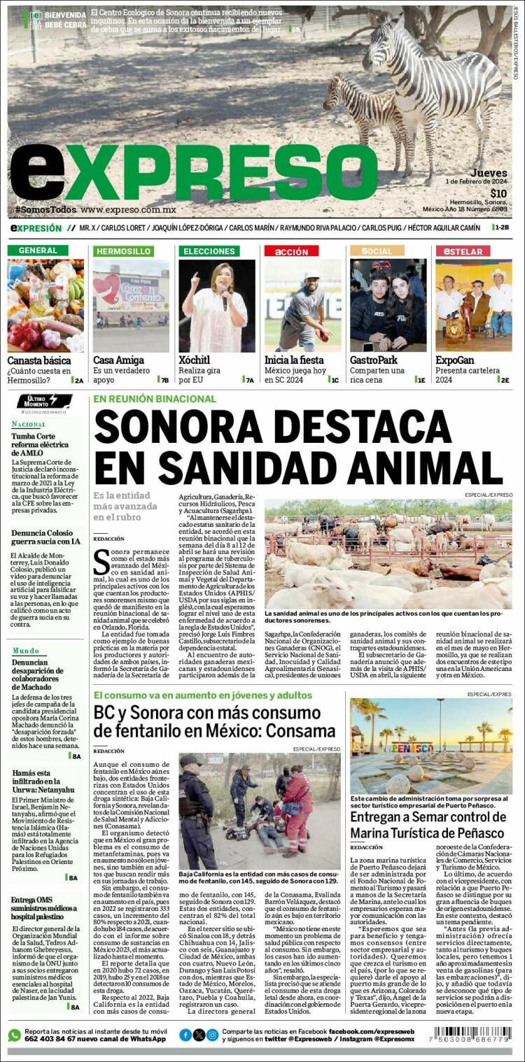 Portada de Expreso (México)