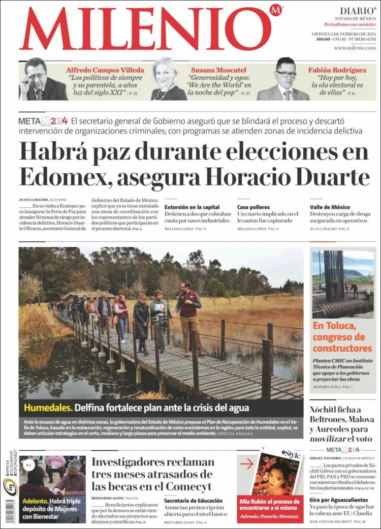 Portada de Milenio - Estado de México (M&eacute;xico)