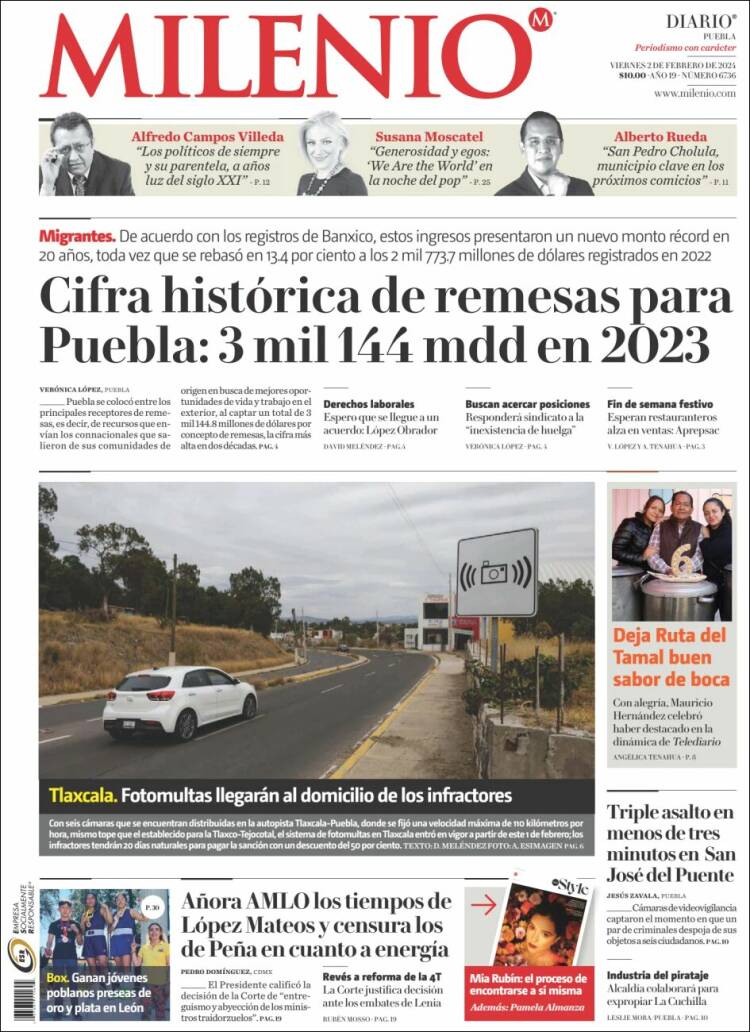 Portada de Milenio de Puebla (M&eacute;xico)
