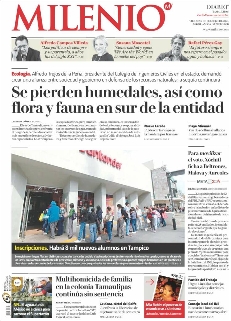 Portada de Milenio - Tamaulipas (M&eacute;xico)