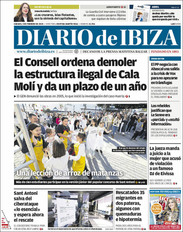 Portada de Diario de Ibiza (Espa&ntilde;a)