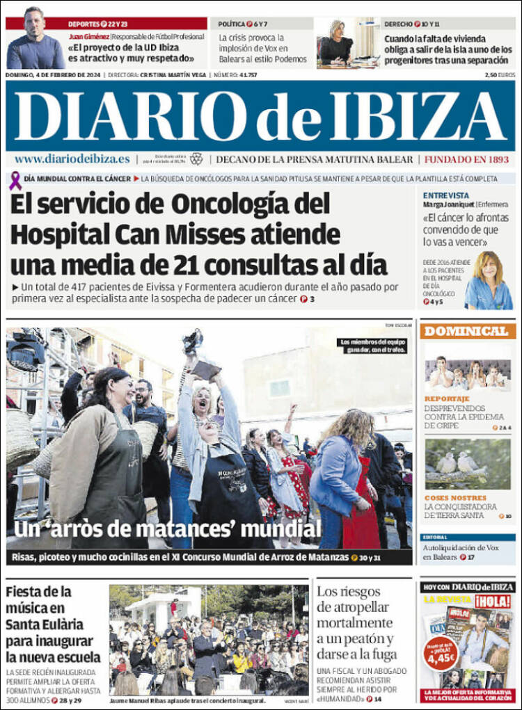 Portada de Diario de Ibiza (España)