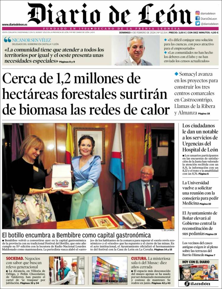 Portada de Diario de León (España)