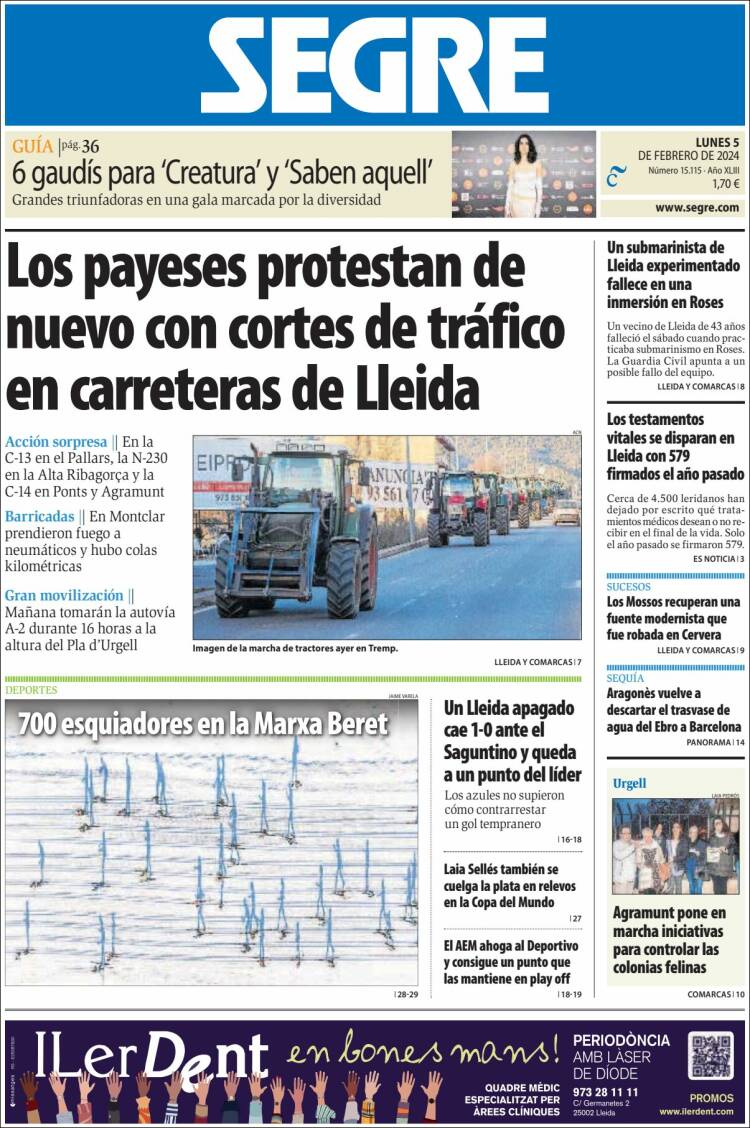 Portada de Segre  (España)