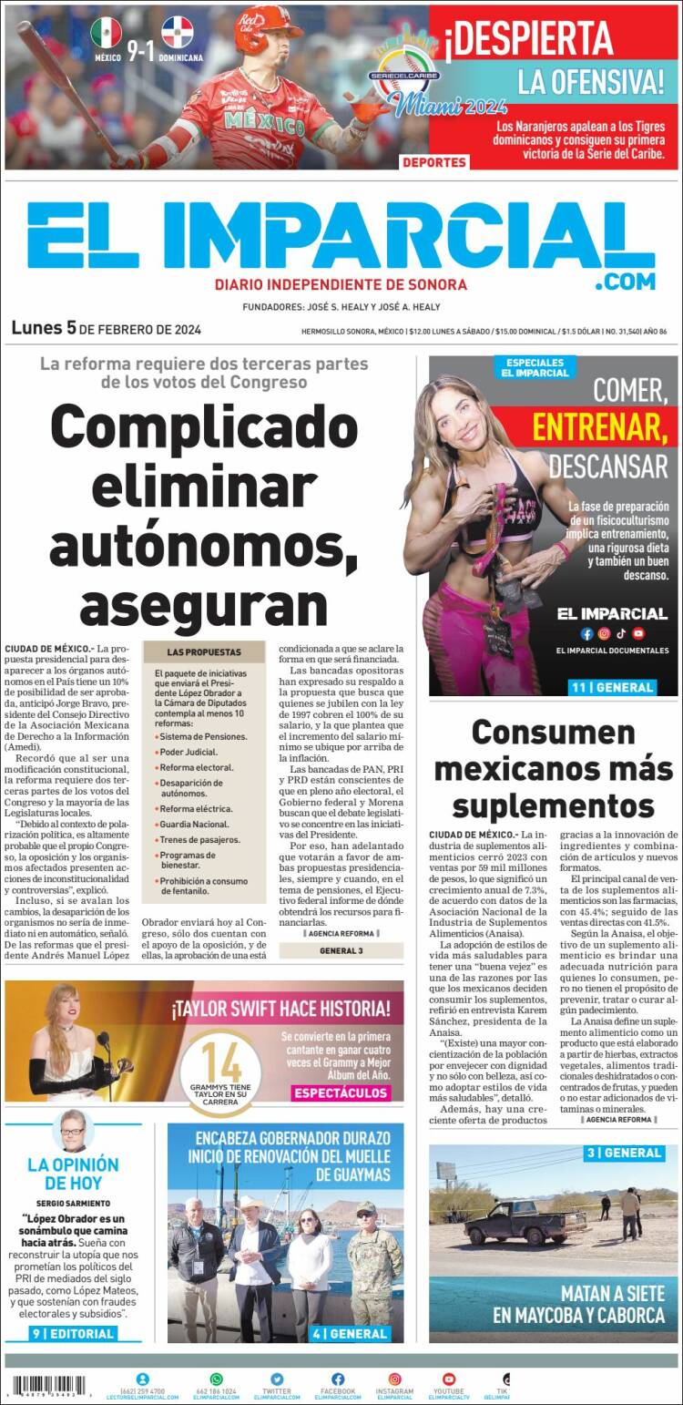 Portada de El Imparcial (México)