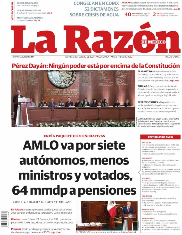 Portada de La Razón (México)