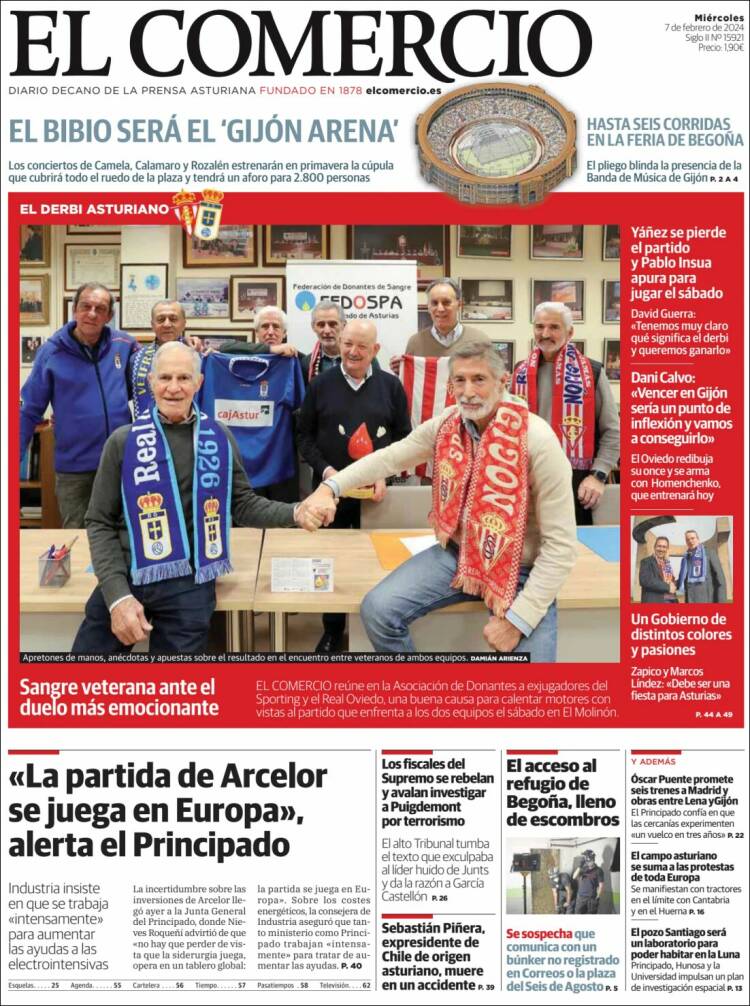 Portada de El Comercio - Gijón (España)