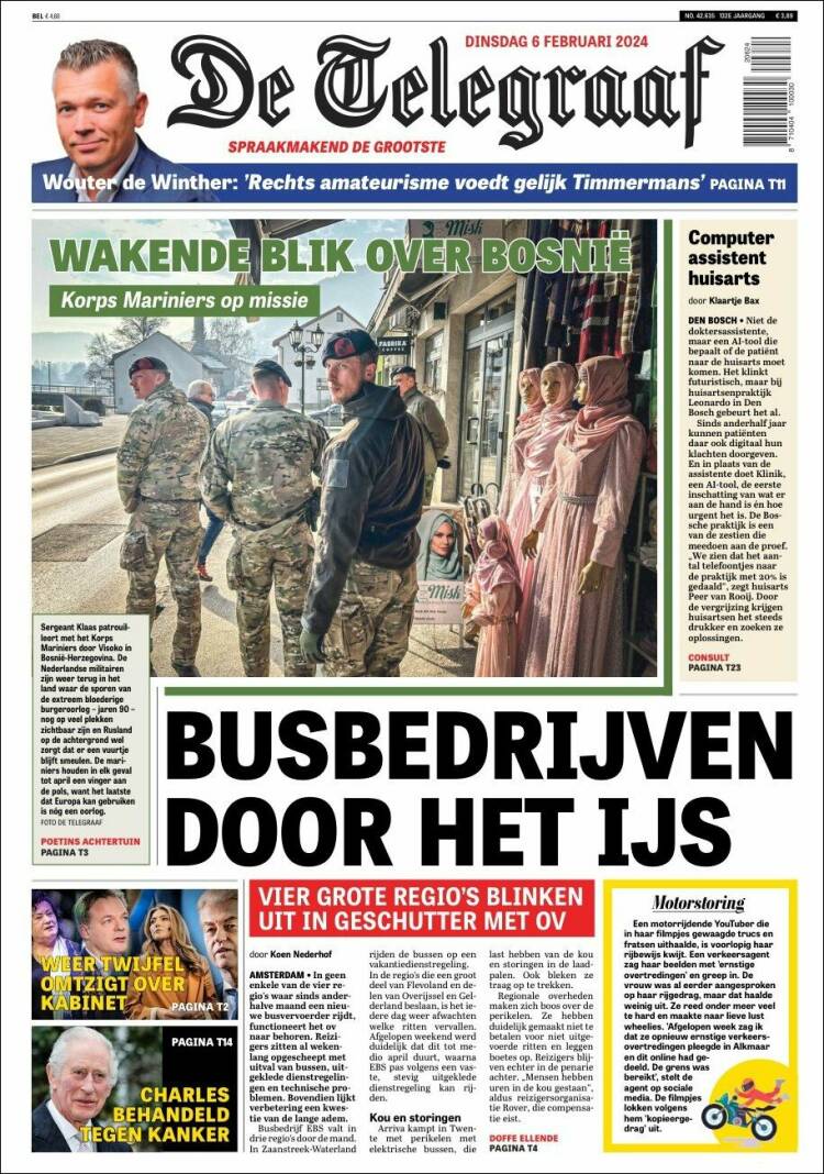 Portada de De Telegraaf (Países Bajos)