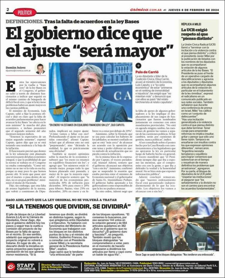 Portada de Diario El Libertador (Argentina)