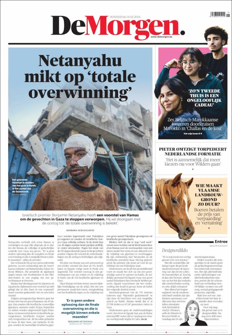 Portada de De Morgen (B&eacute;lgica)