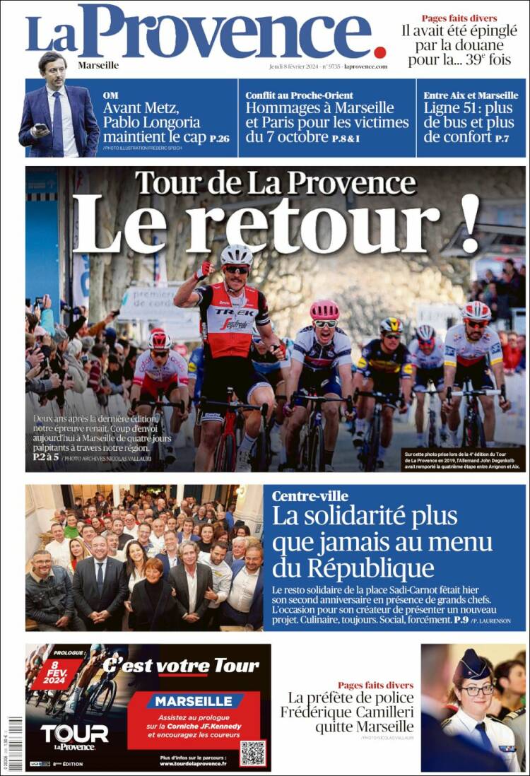 Portada de La Provence (Francia)