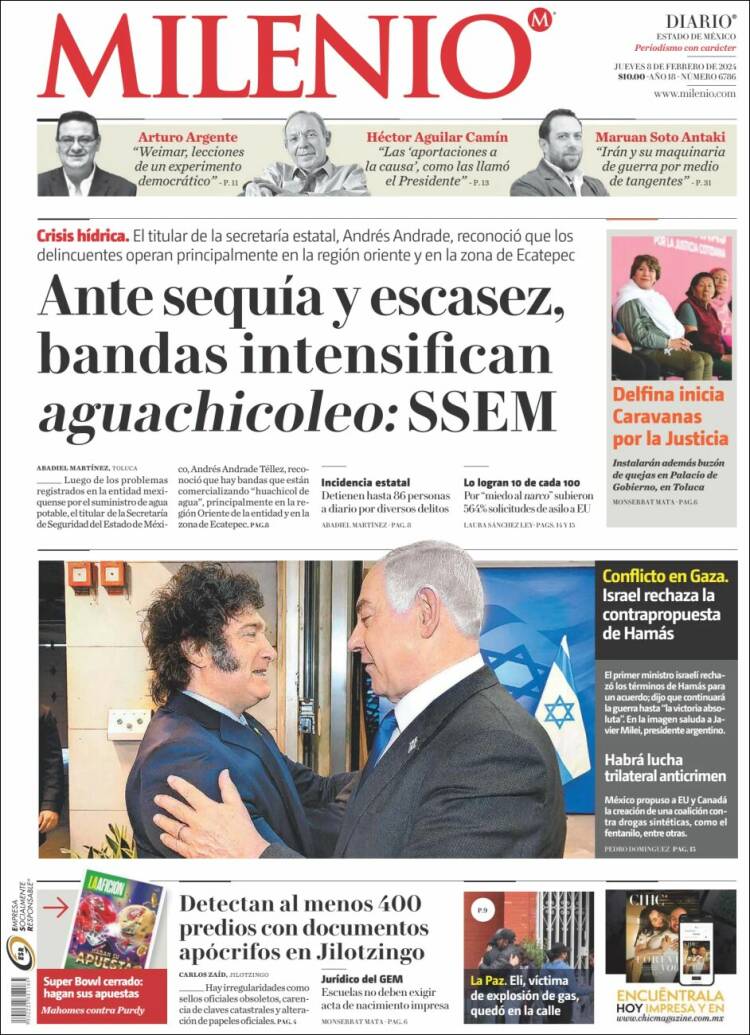 Portada de Milenio - Estado de México (México)