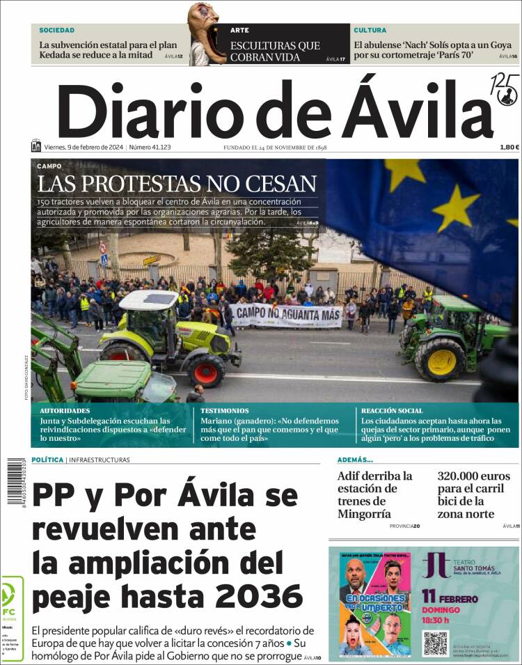 Portada de Diario de Ávila (España)