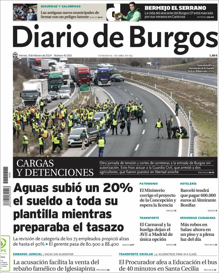 Portada de Diario de Burgos (España)