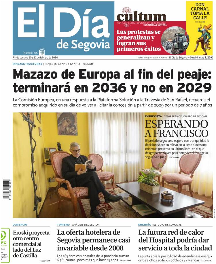 Portada de El Día de Segovia (España)
