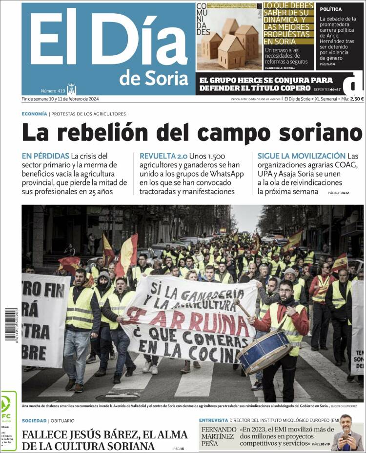 Portada de El Día de Soria (España)