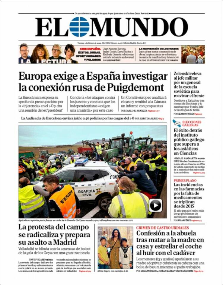 Portada de El Mundo (España)