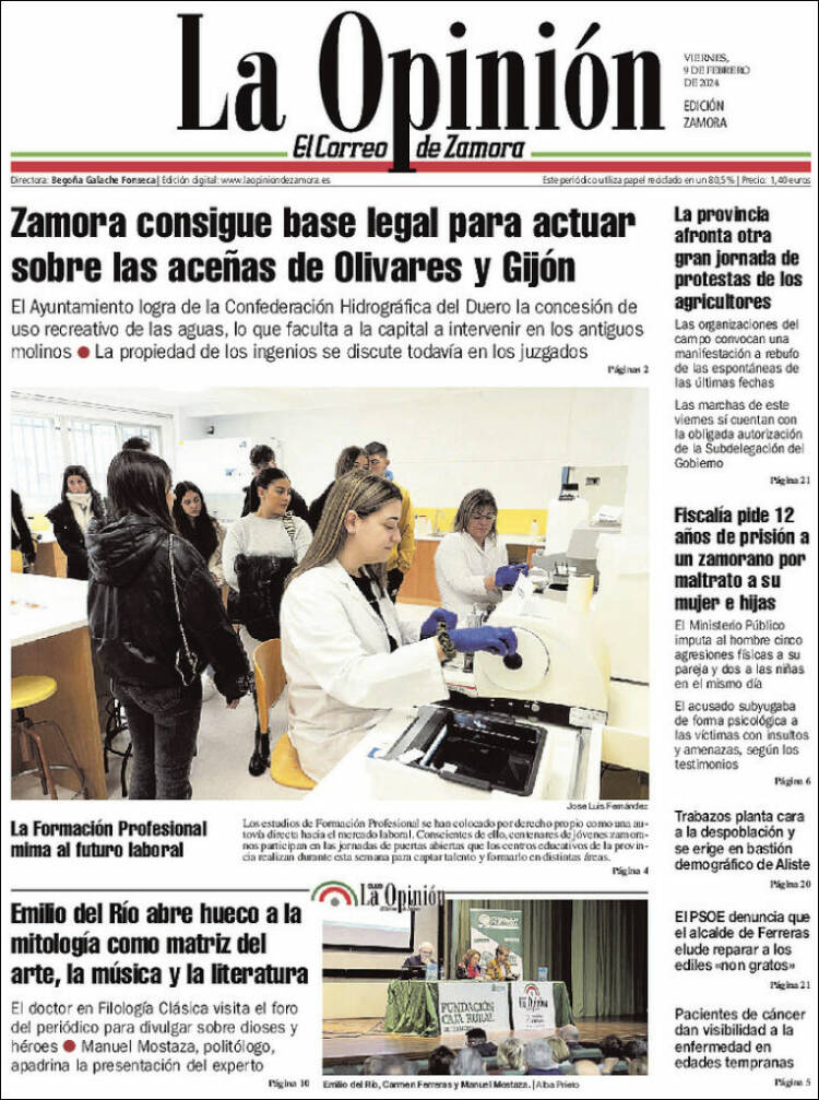 Portada de La Opinión - El Correo de Zamora (España)