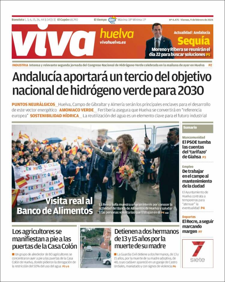 Portada de Viva Huelva (España)