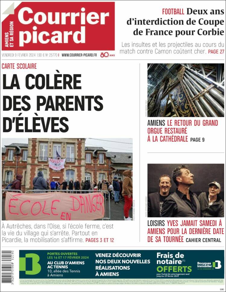 Portada de Courrier Picard (Francia)