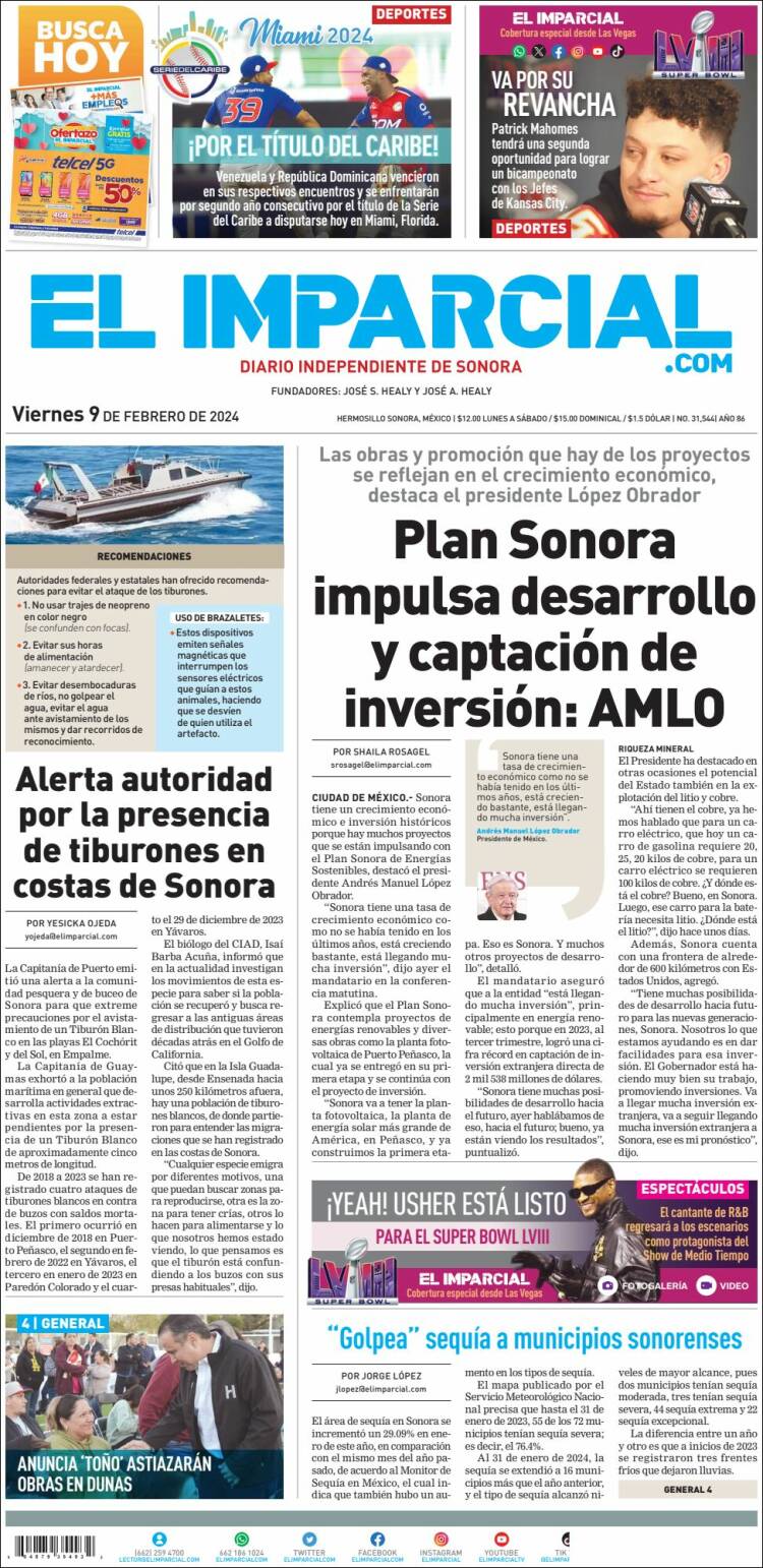 Newspaper El Imparcial (Mexico). Newspapers in Mexico. Today's press ...