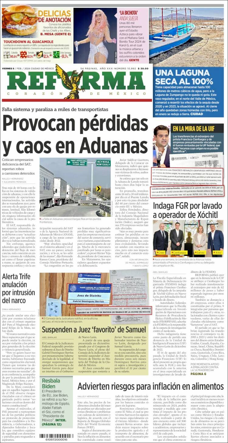 Portada de Reforma (México)