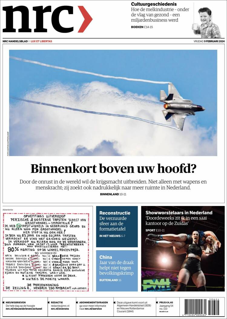 Portada de NRC Handelsblad (Países Bajos)