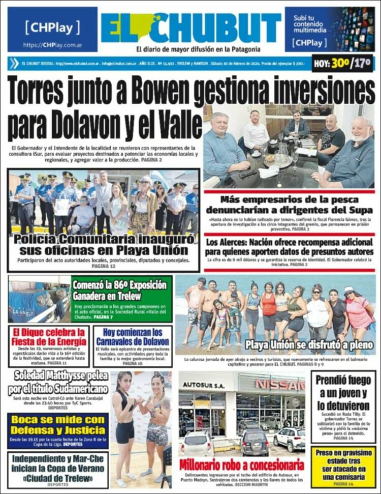 Portada de El Chubut (Argentina)