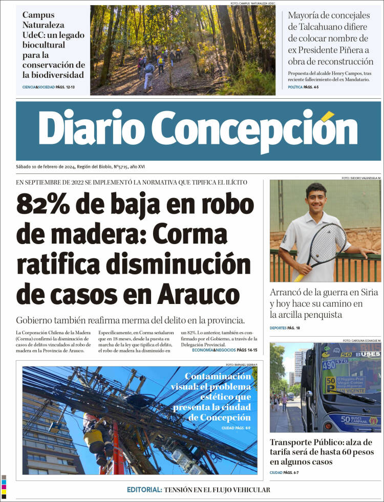 Portada de Diario de Concepción (Chile)