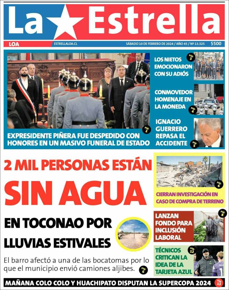 Portada de La Estrella de Loa (Chile)