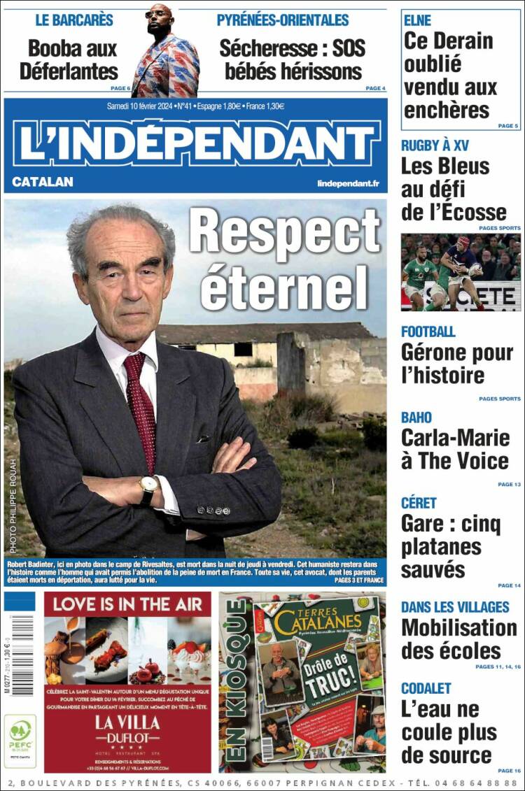 Portada de Le Indépendant (Francia)