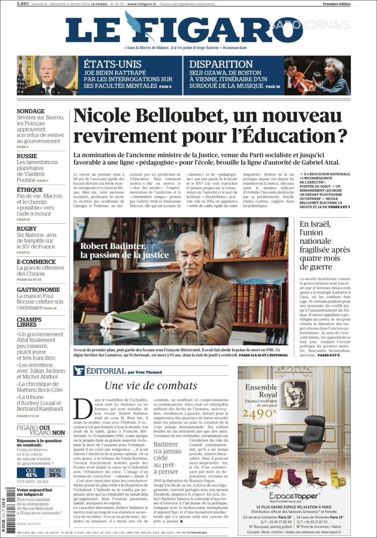 Portada de Le Figaro (Francia)