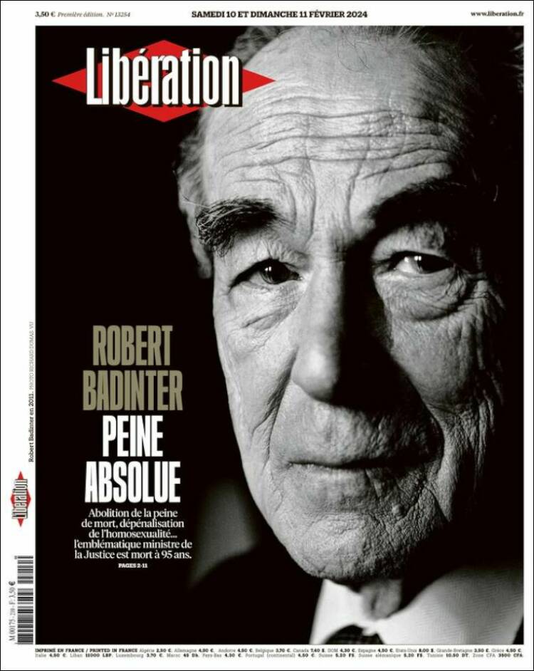 Portada de Libération (Francia)