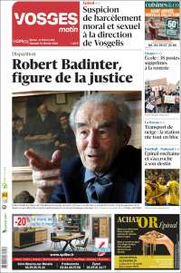 Portada de Vosges Matin (Francia)