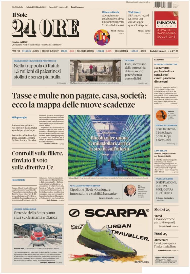Portada de Il Sole 24 ORE (Italia)