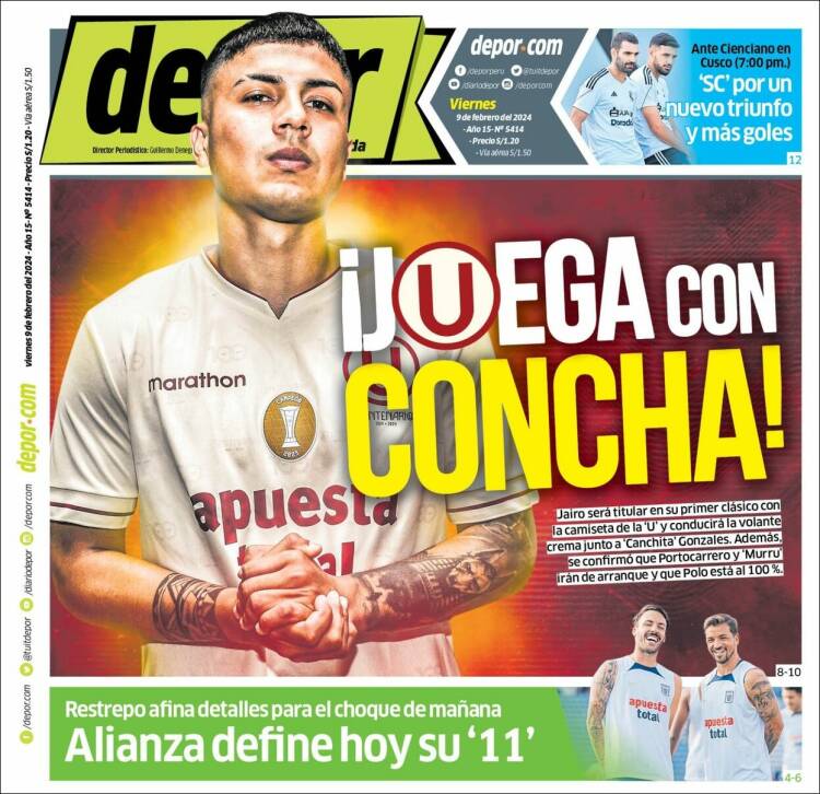 Portada de Depor (Per&uacute;)