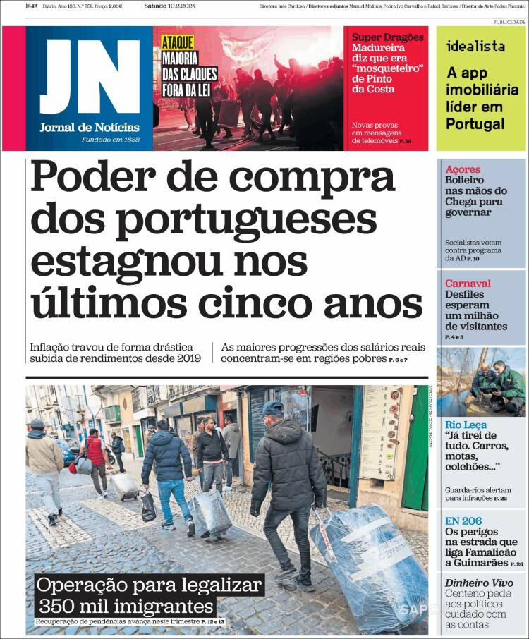 Portada de Jornal de Notícias (Portugal)