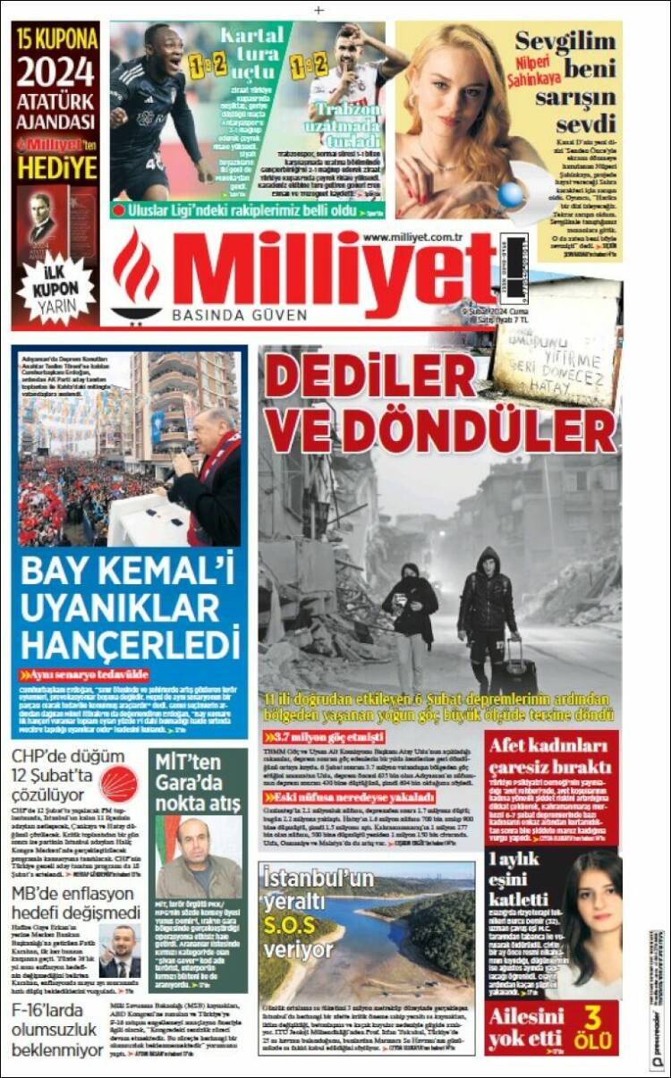 Portada de Milliyet (Turqu&iacute;a)